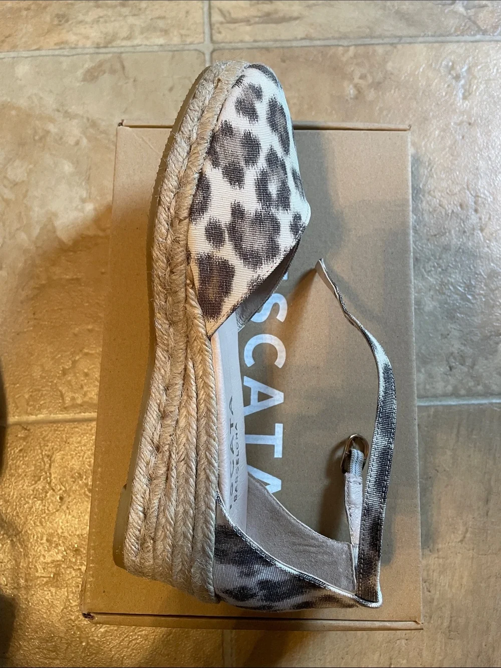 VISCATA Leopard Print Ankle-Strap Espadrilles - Neutral